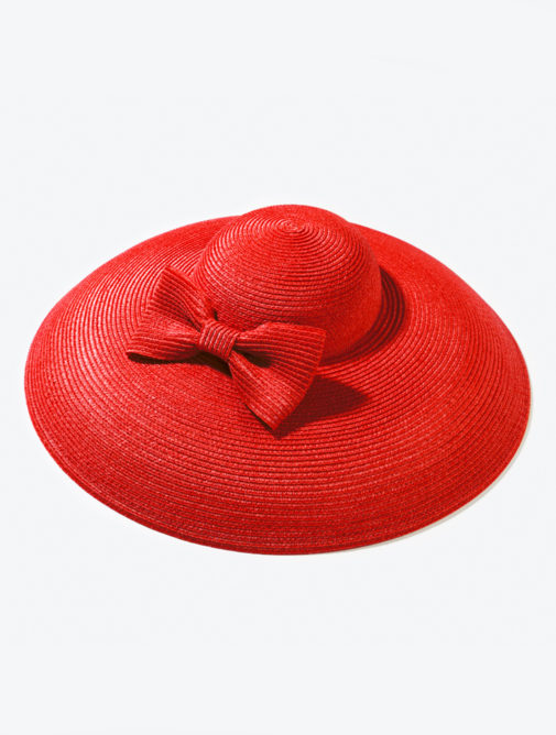 chapeau - femme - ceremonie - capeline - loulou - Mademoiselle chapeaux - rouge