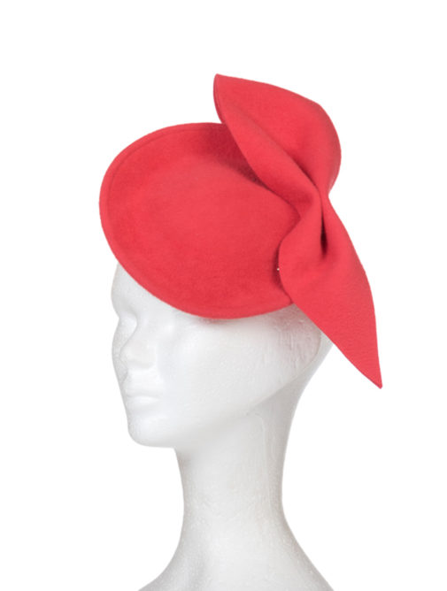 chapeau - femme - ceremonie - hiver - feutre - bibi - yse - Mademoiselle chapeaux - rouge
