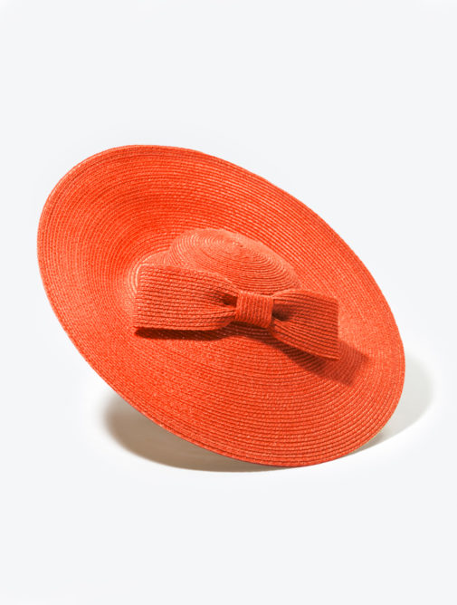 chapeau - femme - ceremonie - paille - coiffe - rita - Mademoiselle chapeaux - corail