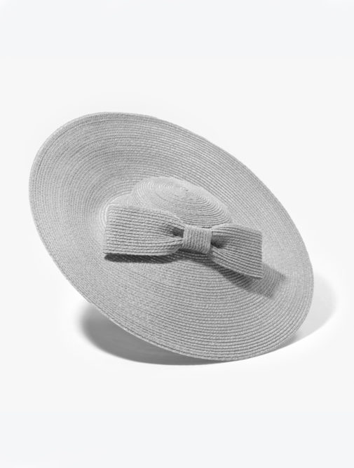 chapeau - femme - ceremonie - paille - coiffe - rita - Mademoiselle chapeaux - gris