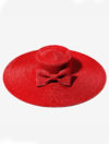 chapeau - femme - ceremonie - paille - capeline - marie - Mademoiselle chapeaux - rouge