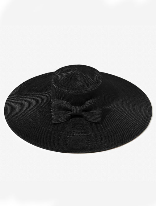 chapeau - femme - ceremonie - paille - capeline - marie - Mademoiselle chapeaux - noir