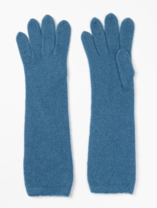 Gants longs en laine – Nuances bleus