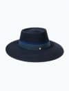 Chapeau été Mademoiselle Chapeaux - Fédora Tara - Collection Panama style - Paille bleu marine